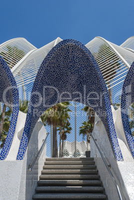 Architectural detail of L'Umbracle in Valencia