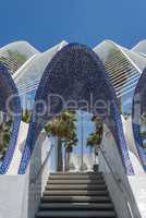 Architectural detail of L'Umbracle in Valencia