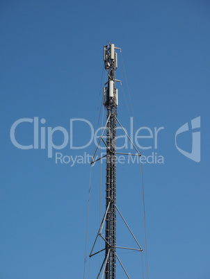 aerial antenna tower over blue sky