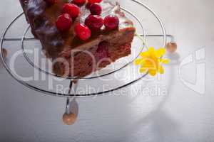 Chocolate cake with cranberries