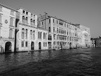 Canal Grande in Venice in black and white