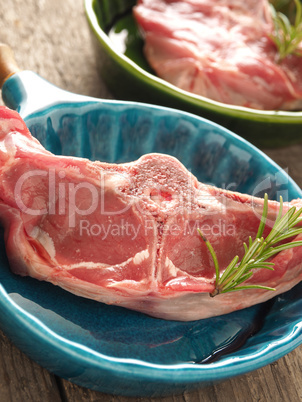 Raw lamb chop