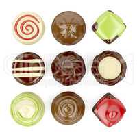 Selection of chocolate candies
