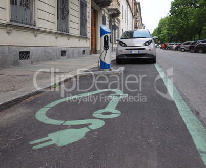 electric car docking station in Turin