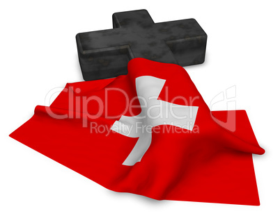 christliches kreuz und flagge der schweiz