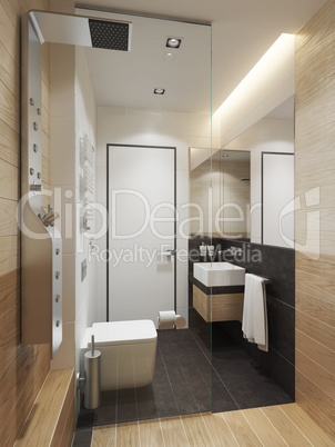 modern bathroom interior, 3d rendering