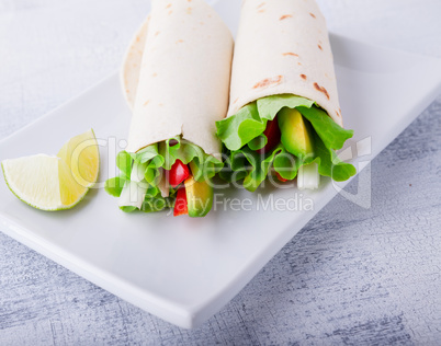 Vegetable wrap sandwiches