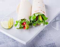 Vegetable wrap sandwiches