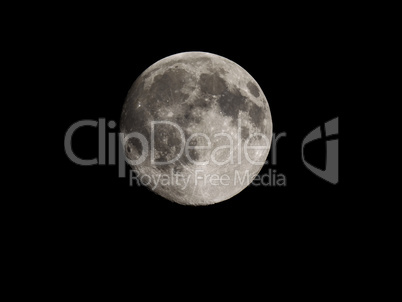 Full moon seen with telescope