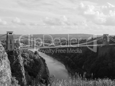 Clifton Suspension Bridge in Bristol in black and white Clifton Suspension Bridge in Bristol in black and white