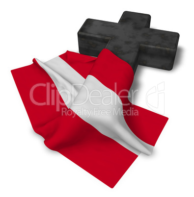 christliches kreuz und flagge von österreich