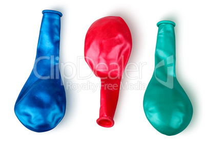 Colorful deflated balloons