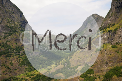 Valley And Mountain, Norway, Merci Means Thank You