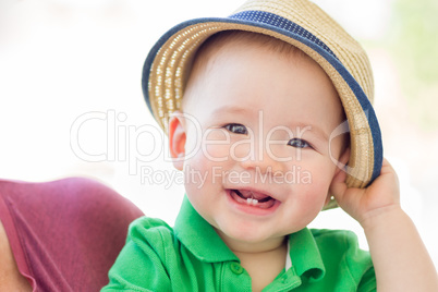 Portrait of A Happy Mixed Race Chinese and Caucasian Baby Boy We