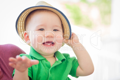 Portrait of A Happy Mixed Race Chinese and Caucasian Baby Boy We