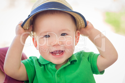 Portrait of A Happy Mixed Race Chinese and Caucasian Baby Boy We