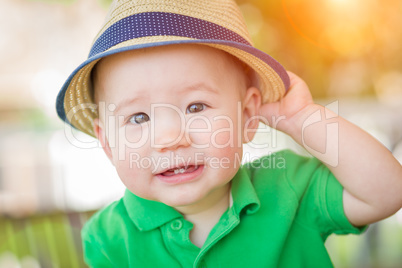 Portrait of A Happy Mixed Race Chinese and Caucasian Baby Boy We