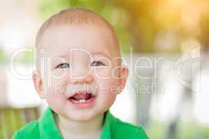 Portrait of A Happy Mixed Race Chinese and Caucasian Baby Boy