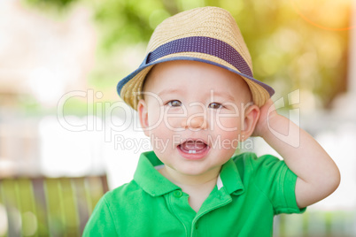 Portrait of A Happy Mixed Race Chinese and Caucasian Baby Boy We