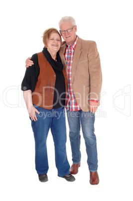 Relaxed senior couple standing.