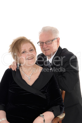 Lovely older couple embracing.