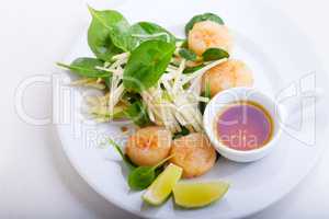 Scallop Salad with greenery