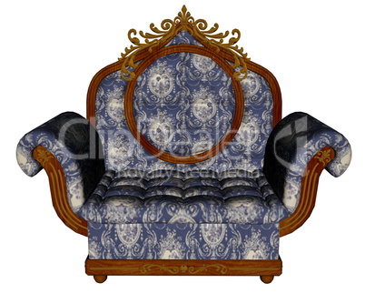 Blue vintage armchair - 3D render