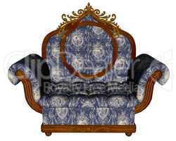 Blue vintage armchair - 3D render