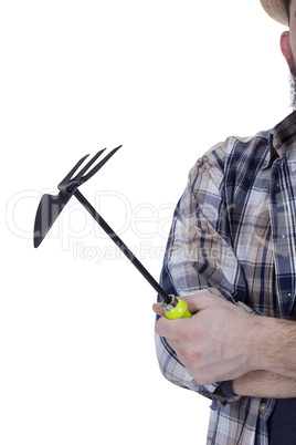 Garden tools in hands