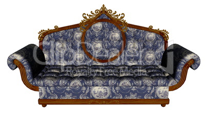 Blue vintage sofa - 3D render