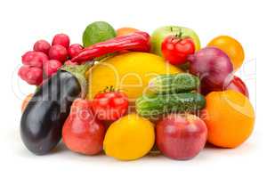 fruits and vegetables isolated on white background