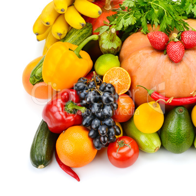 fruit and vegetable isolated on white background