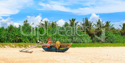 old fishing boat on the sandy shore