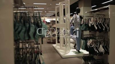 Interior of garments clothing store