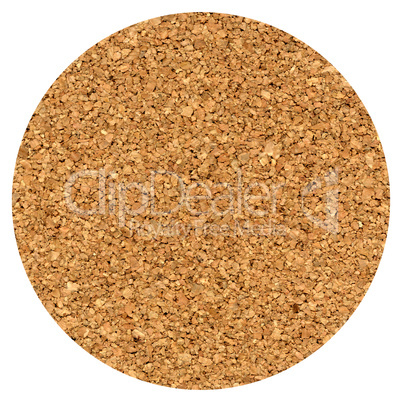 cork beer mat isolated over white