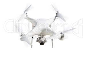 Unmanned Aircraft System (UAV) Quadcopter Drone Isolated on Whit