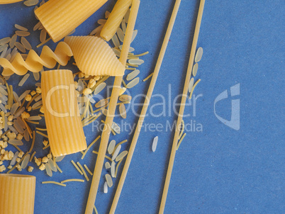 Traditional Italian pasta with copy space