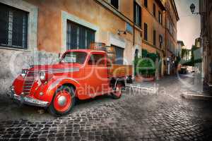 Red car in Trastevere