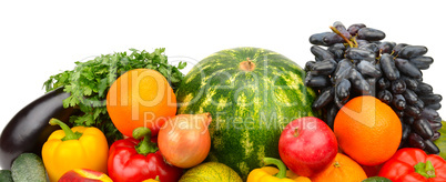 fruits and vegetables isolated on white background