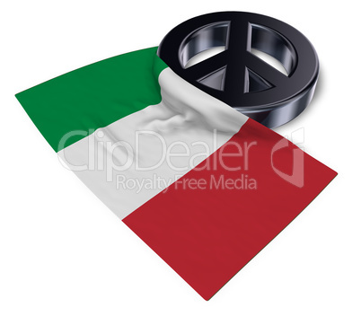 friedenssymbol und flagge von italien