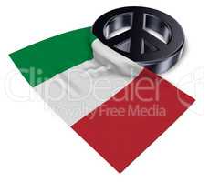 friedenssymbol und flagge von italien