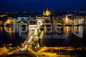 Overview of Budapest at night