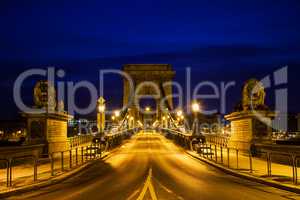 Szechenyi chain bridge in Budapest, Hungary