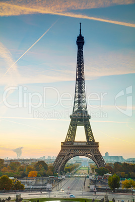 Cityscape of Paris with the Eiffel tower