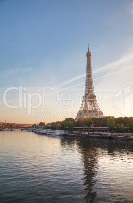 Cityscape with the Eiffel tower in Paris, France