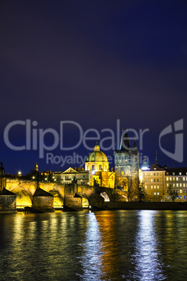 The Old Town with Charles bridge tower in Prague