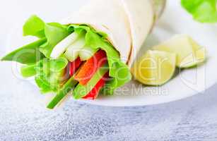 Vegetable wrap sandwiches