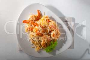 Shrimp and rice meal