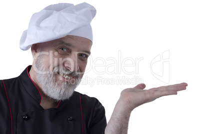 Bearded senior man cook