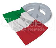friedenssymbol und flagge von italien
